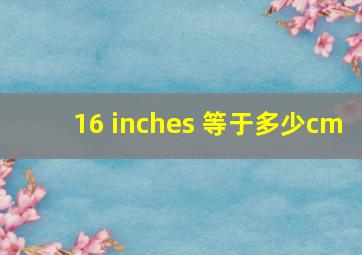 16 inches 等于多少cm